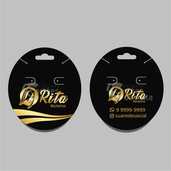 cartela oval para brinco e colar